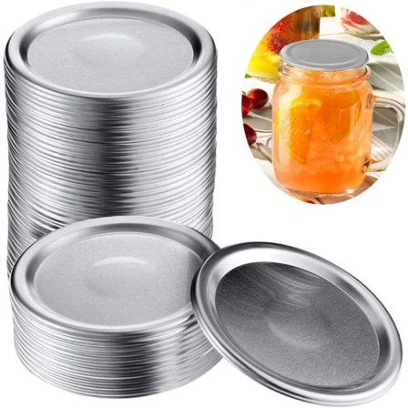 Konserveringslokk med bred munn, konserveringslokk fra Mason Jar, gjenbrukbar lekkasjesikker 50 stk 86MM