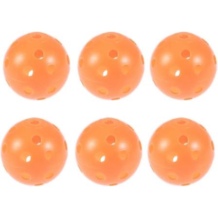 6 stk perforerte golfballer for trening, hule baller for innendørs og utendørs driving range, oransje