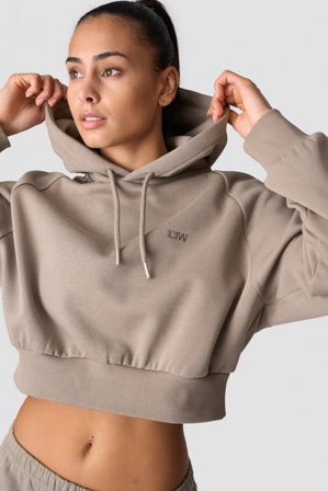 ICANIWILL - Everyday Cropped Hoodie Wmn Greige - Damen - ICIW