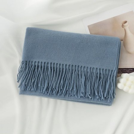 Ny scarf för höst och vinter, koreansk stil, mångsidig damscarf i imitation cashmere, enfärgad varm scarf, sjal