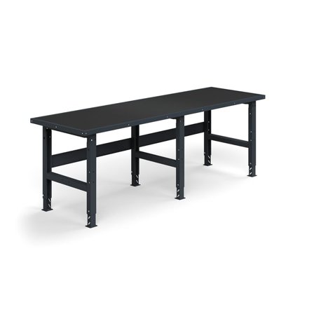 Workbench TRUST, 2500x760 mm, 300 kg load, with protective mat