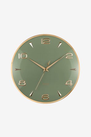 Karlsson - Veggklokke Sienna Glow - Grønn - Veggklokker & bordklokker - Fra Homeroom