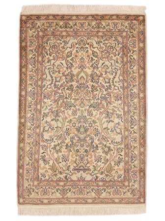 Tapis D'orient Cachemire Pure Soie 65X96 Marron/Orange (Soie, Inde)