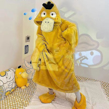 Tegneserie And Vinter Pyjamas For Voksen Onesie Hettegenser Morsom Pyjamas Varm Komfortabel Hjemmeklær Lounge Jenter Hybel Cosplay Nattøy Psyduck