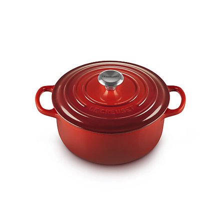 LE CREUSET Signature støpejern rund gryte 20cm Cerise