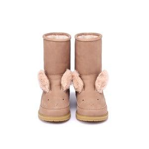Donsje Amsterdam Wadudu Exclusive Lining | Winter Bunny Leather Boots Hazelnut - Boots - 31 EU - Brown