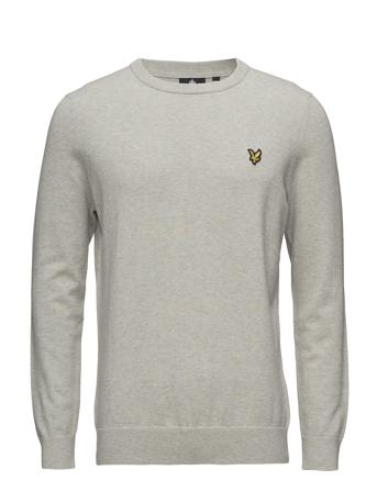 Cotton Crew Neck Jumper Neulepaita Pyöreä Kaula-aukko Harmaa Lyle & Scott