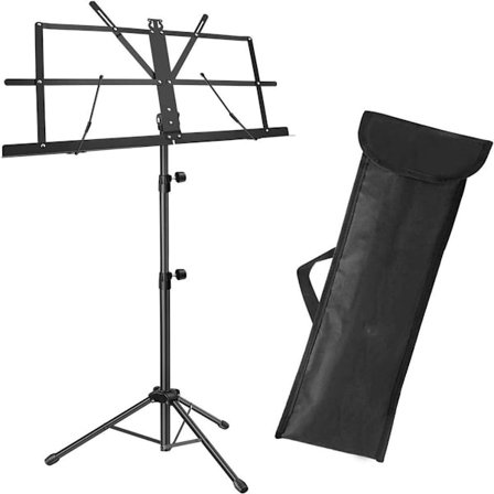 Musiikkiteline metalliteline nuottiteline taitettava nuottiteline musta KLB