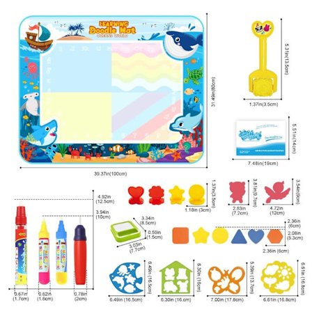 Vandmalemåtte til Børn 1-6 År – Interaktiv Maleleg & Aqua Magic Doodle-måtte til Piger og Drenge