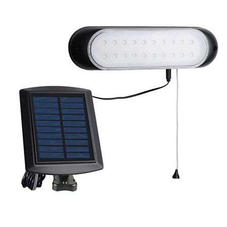 Hageveggmontert solcellelampe med splitttype og trekkledning