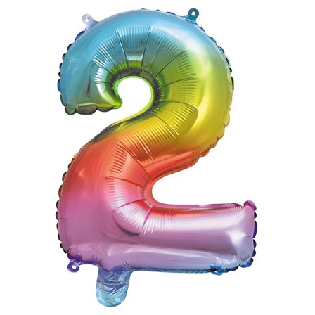 Balloong folio tall 0-9 regnbue 41 cm Tallet 2