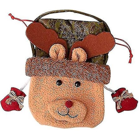 1 stk Juleeplepose Elgdukke Strikket Godteri Henger