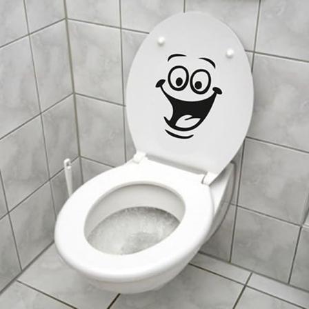 8 kpl hymiötarroja, hauskat seinätarrat WC:hen, kylpyhuoneeseen, keittiöön, PVC, 1 väri, yksi koko
