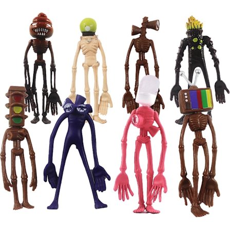 8 stk Siren Head Statue Søt Samleobjekt Plast Siren Head Action Figur for Barn