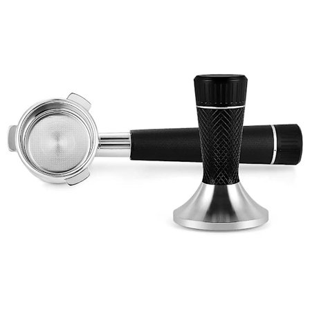 54mm Bottenlös Portafilter 53mm Espresso Tamp för 8-serie espressomaskiner med svart korgfilter