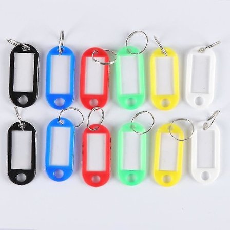 30/10pcs/set Plastic Keychain Key Fobs Luggage Id Label Name Cards Tags With Split Ring For Baggage Key Chains Key Rings