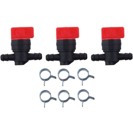 3 stk. Serie 494768 698183 Brændstofafspærringsventil med klemme til 1/4 tomme slange & Stratton havetraktor