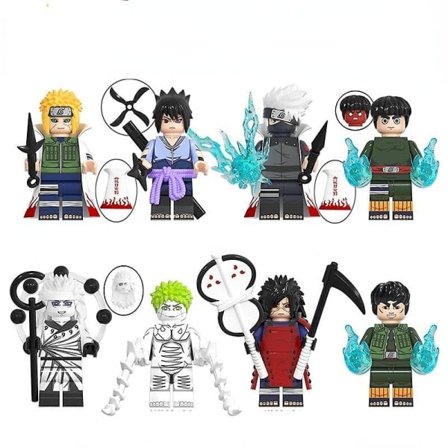 8 stk. Naruto samlefigurer byggeklodser