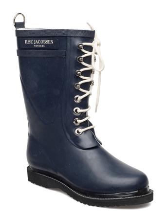 3/4 Rubber Boots Regnstøvler Sko Blå Ilse Jacobsen*Betinget Tilbud