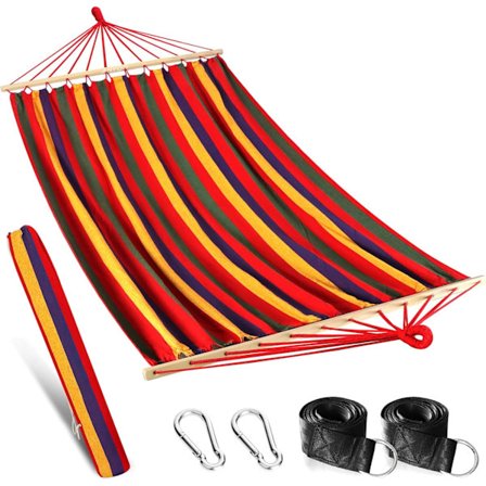 Udendørs Havehængekøje, Stor Bomuldshængekøje med Bærbar Taske