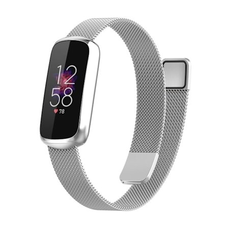 Mesh i rostfritt stål Justerbar armbandsrem för Fitbit Luxe/luxe Special Edition Fitness Tracker Damer Herr (champagne Guld)