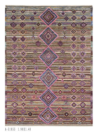 Hand Knotted Moroccan Berber - Afghanistan 151X211 Wool Rug Small