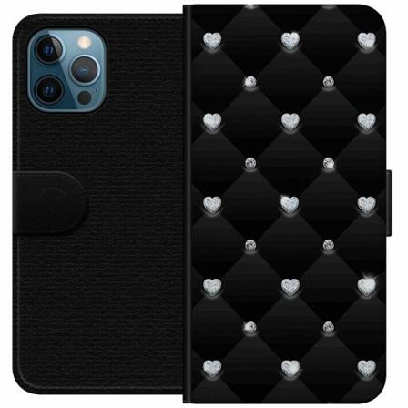 Apple Iphone 12 Pro Plånboksfodral Diamant Hjärta