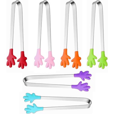 Sockertång, 6 färger, multifunktionella mini-mattänger, 6 stycken