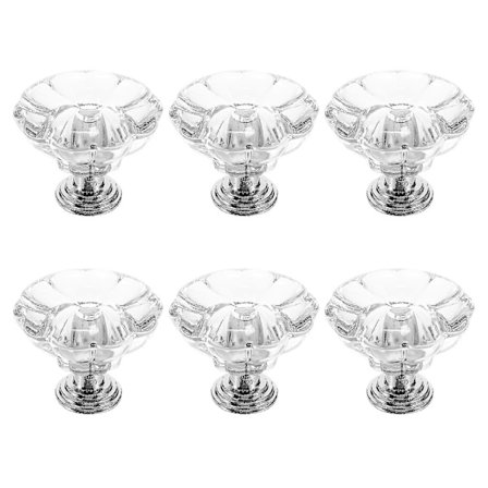 6 stk krystallklare dørhåndtak skap skap skuffedør knotter trekkhåndtak