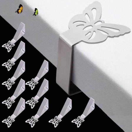 10-pakning Dukklips for tykke utebord, sommerfugl-dukklips for innendørs piknikbord, kraftig rustfri stålklips for fest W[COPL]