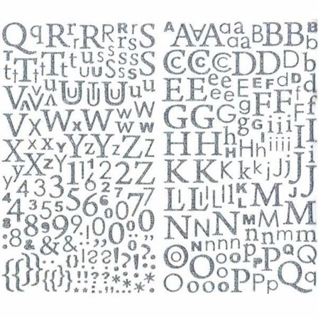 600 silverglitter självhäftande alfabetklistermärken