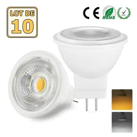 10 kpl 3W MR11 GU4 12V LED-lamppuja, Lämmin Valkoinen 3000K 270lm, 3W Vastaava 25W Halogeenilamppu, MR11 LED Spot-lamput
