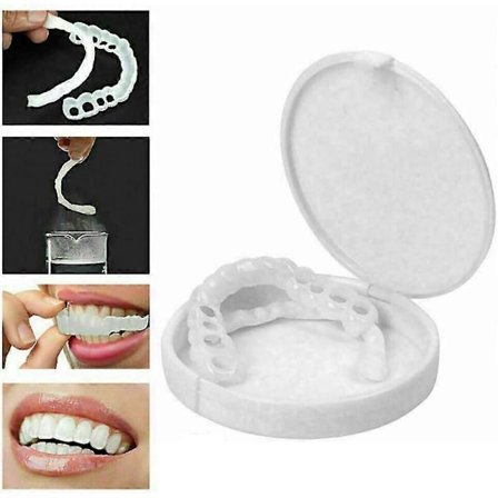 Smile Snap On Øvre Falske Tænder Dental Veneers Fake Tanddækning 1 Sæt Kit