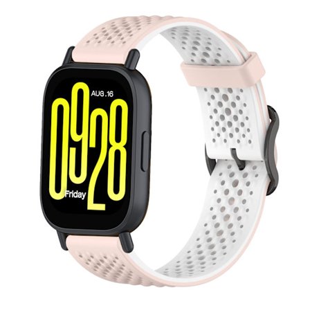 Armband för Xiaomi Redmi Watch 5 Active/watch 5 Lite 22mm Tvåfärgat silikonarmband (rosa vit)