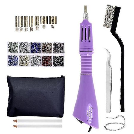 Hotfix Applikator Rhinestone Setter Hot Fix Applikator Wand Tool Bedazzler Kit (violett)