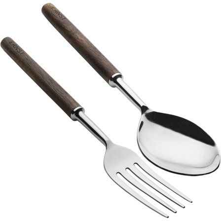 Ernst Salatbestik metal/mørkt træ - Mørkebrun | KitchenOne