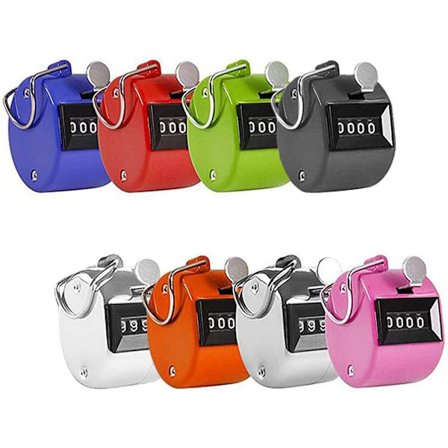 Sæt med 8 farver, 4-cifret klik tæller