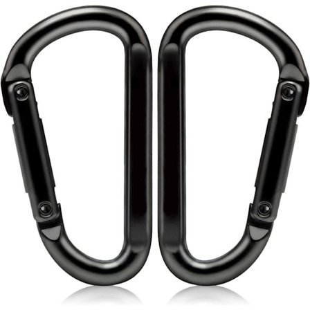 2 STK Karabinhager Kraftige, 150 kg 7,6 cm Jern D-Ring Nøgleringskroge til Fitnesscenter, Camping, Vandring – Sikre Kroge til Hængekøjer, Rygsæk