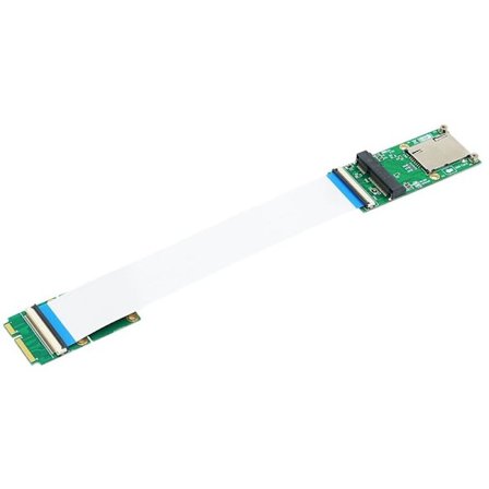Mini PCI-E MSATA Fleksibelt Forlængerkabel med SIM-kortslot til Full Size og Half Size MSATA SSD (WIFIxWWANxWLAN Modul)