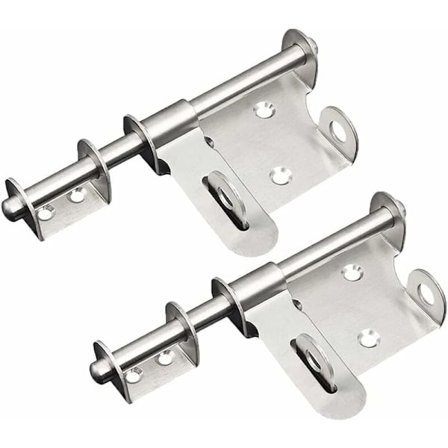 Stykker låsemekanisme, rustfrit stål lås, sikkerhedsdørlåse, skydedørslås med hængelåshul til porte, hegn, skur KLB