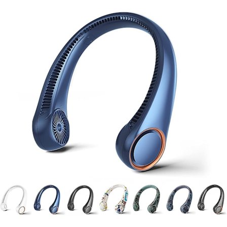 Neck Fan,portable Hands Free Bladeless Neck Fan,4000mah Usb Rechargeable Personal Fan,3 Speeds 72 Air Outlet 360 Cooling Hanging Fan,air Out In All Di