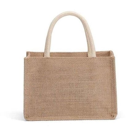 Jutesäckar Tomma Jute Strand Shopping Handväska Presentpåsar Med Handtag