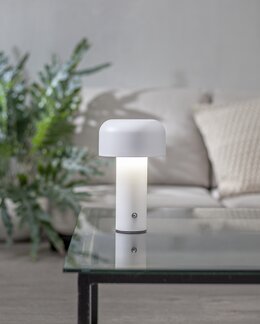 Oppladbar LED-lampe Bobby Hvit