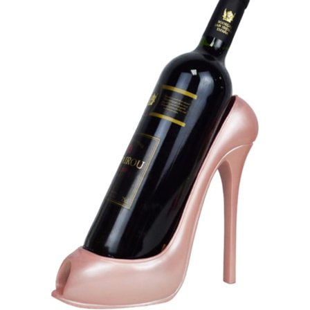 Vinstativ Hæleformet Flaskestativ Bordstativ Opbevaring til Bryllupsfest Boligindretning (Rosaguld Hæleformet)