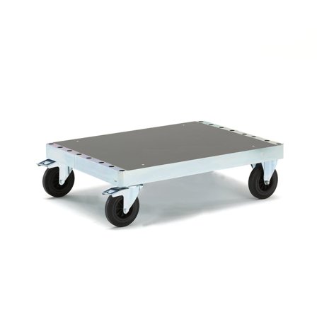 Plattformsvagn, 1000x700x300 mm, elförzinkad ram, MDF-skivor, med broms