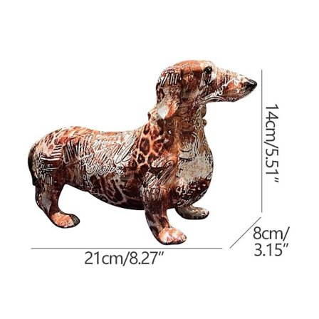 Moderne fargerike dachshund-håndverk hjem stue vinkabinett dekorasjon ornament malt dachshund-statue (xq)