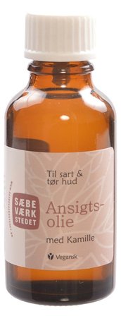 SÆBEVÆRKSTEDET Ansigtsolie med Kamille og Avocadoolie, øko 30 ml, Skincare, Ansigtspleje, Ansigtsolie