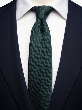 John Henric Men's Grüne Krawatte Fischgrat Size 7,5