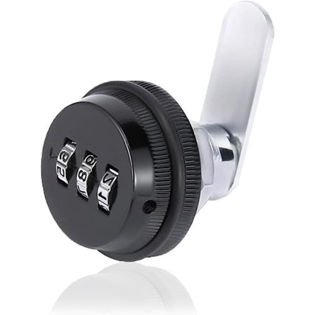 3-sifret kombinasjonslås Svart mekanisk kodelås Sink legering Co