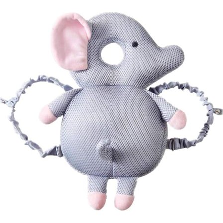 Baby Huvudskydd, Baby Söt mjuk säkerhetskudde, Baby Anti-Fall Kuddar, Andas Baby Head Support Kudde (elefant)